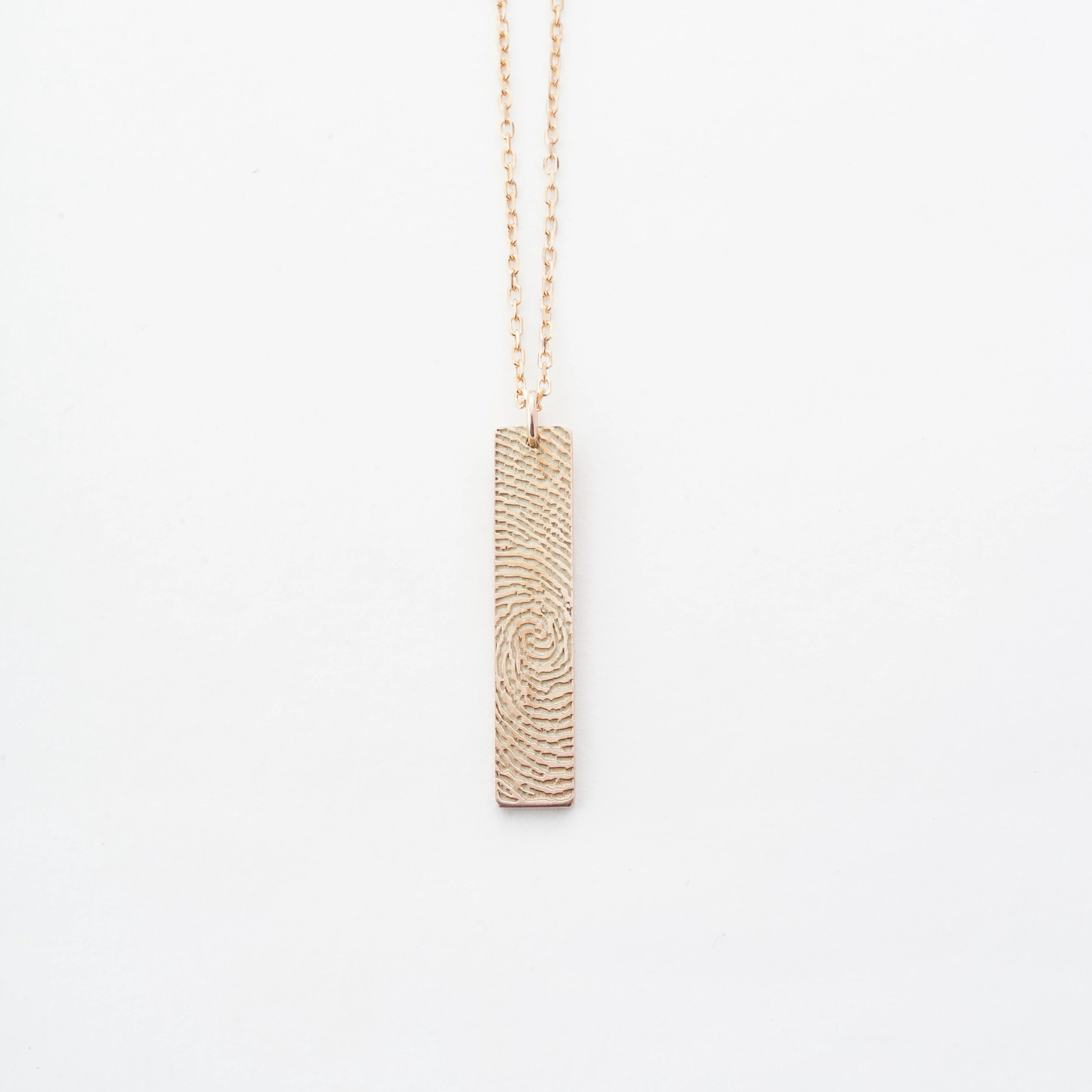 Fingerprint hot sale bar necklace