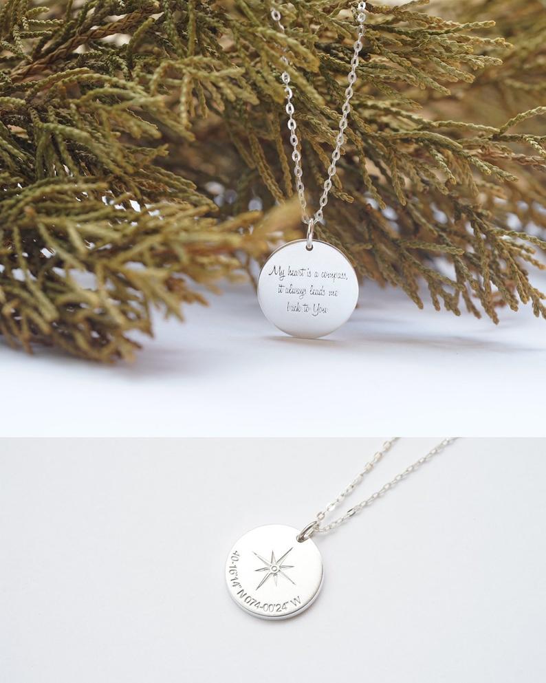 Personalized Compass Necklace